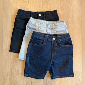 H&M Kids Denim Shorts Trio - Black, Light Blue, Dark Blue